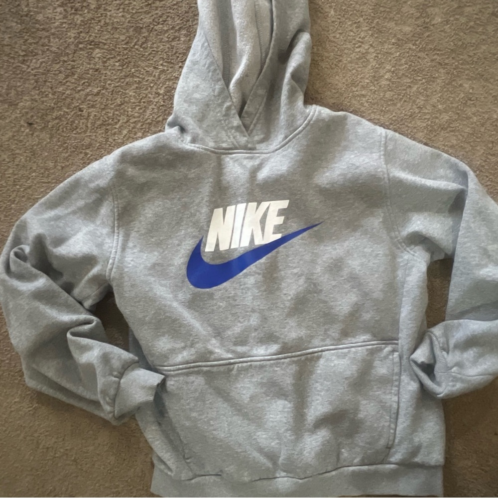 Boys Nike Hoodie SZ XL Gray Royal Blue